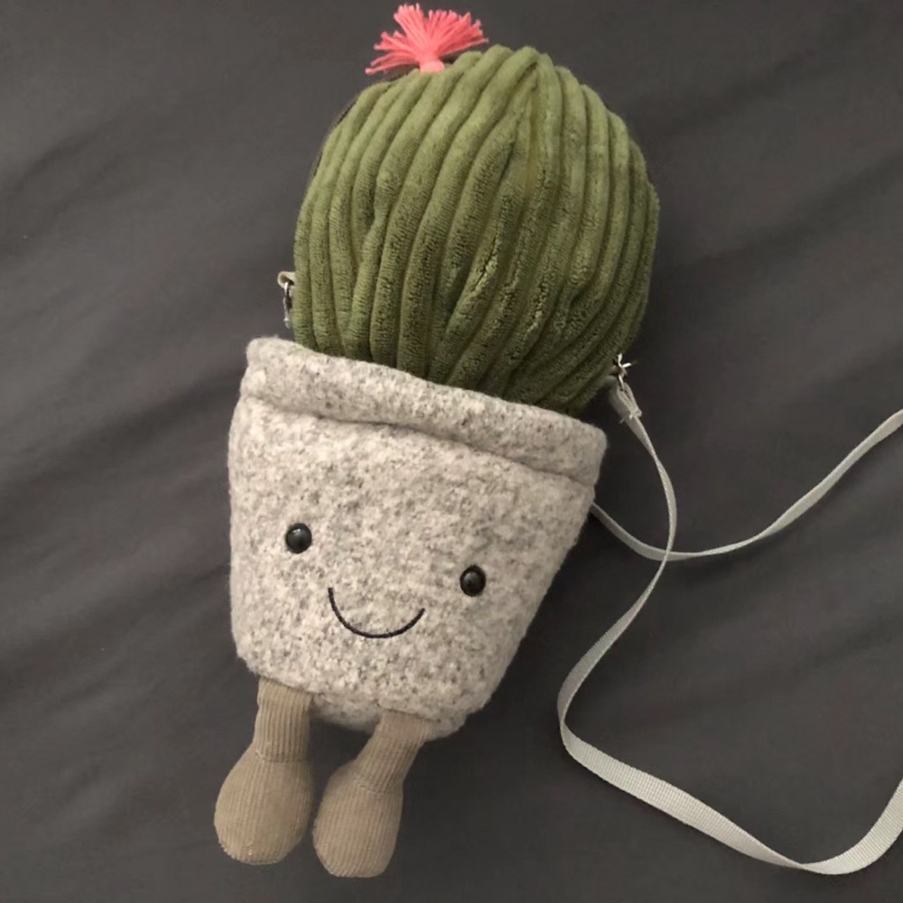 Jellycat Amuseable Cactus Bag Soft Fun Succulent Plush Purse NWT